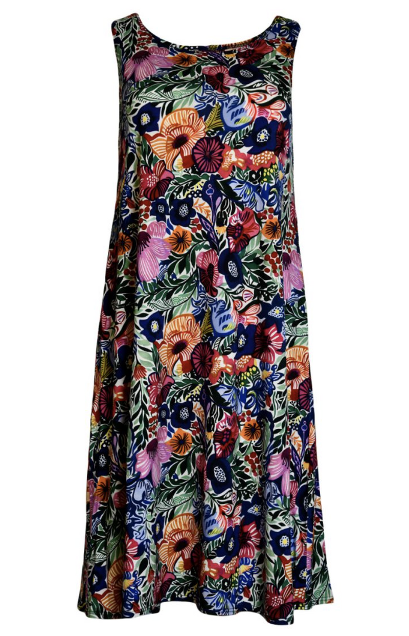 Multi Floral Swing Tank Dress
