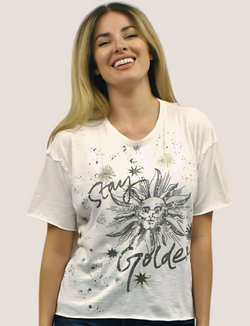 Stay Golden Embroidered Top
