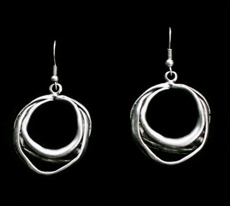 Abstract Hoop Earring