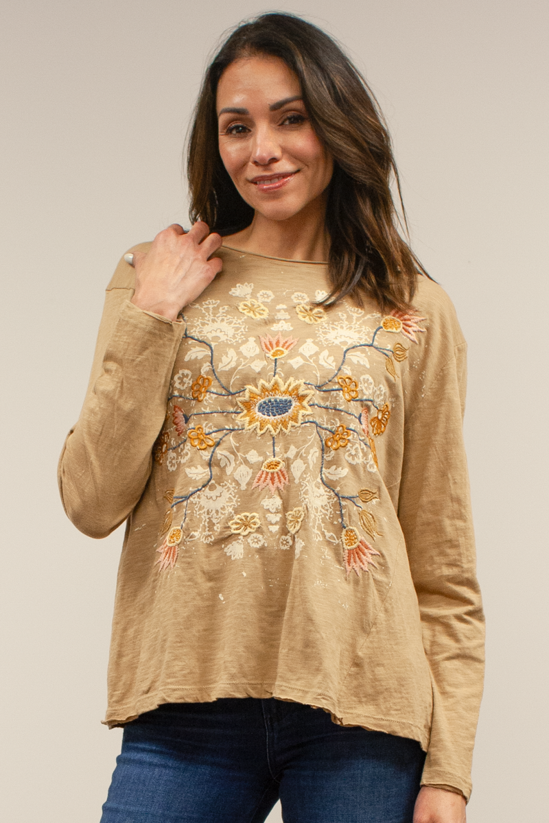 Dijon Embroidered Top