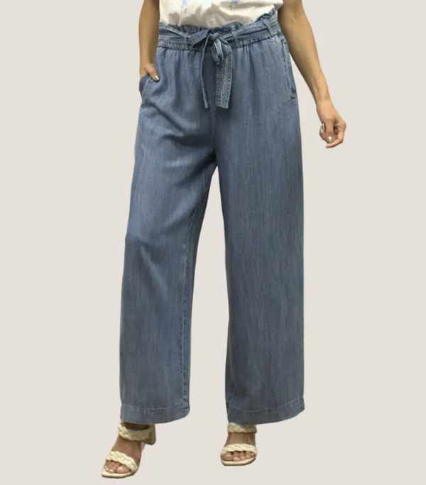 Denim Tie Waist Pant