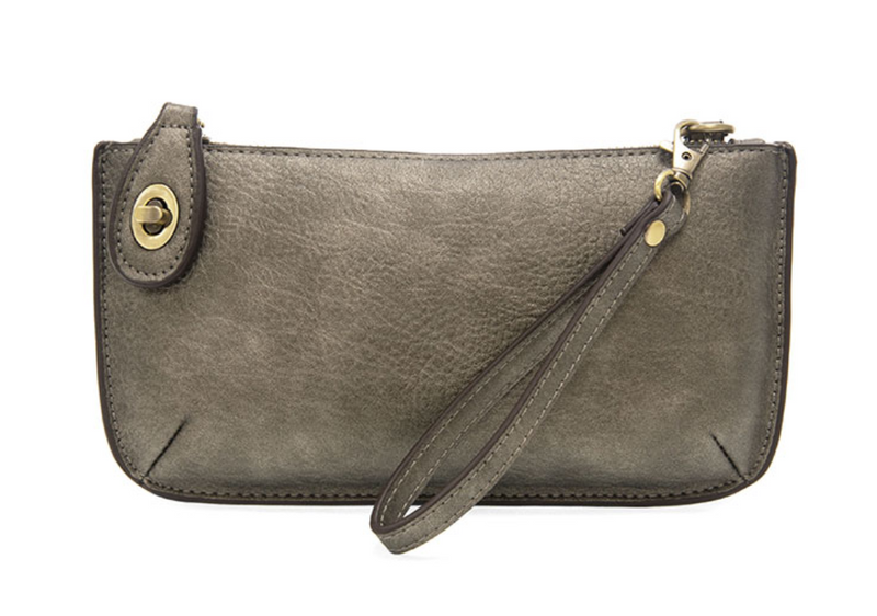 Dark Chrome Crossbody Wristlet Clutch