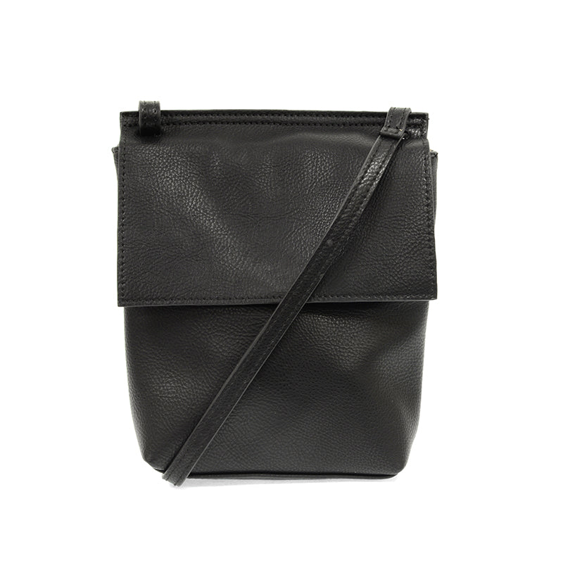 Black Front Flap Crossbody Bag