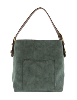 Dark Teal Suede Hobo Handbag
