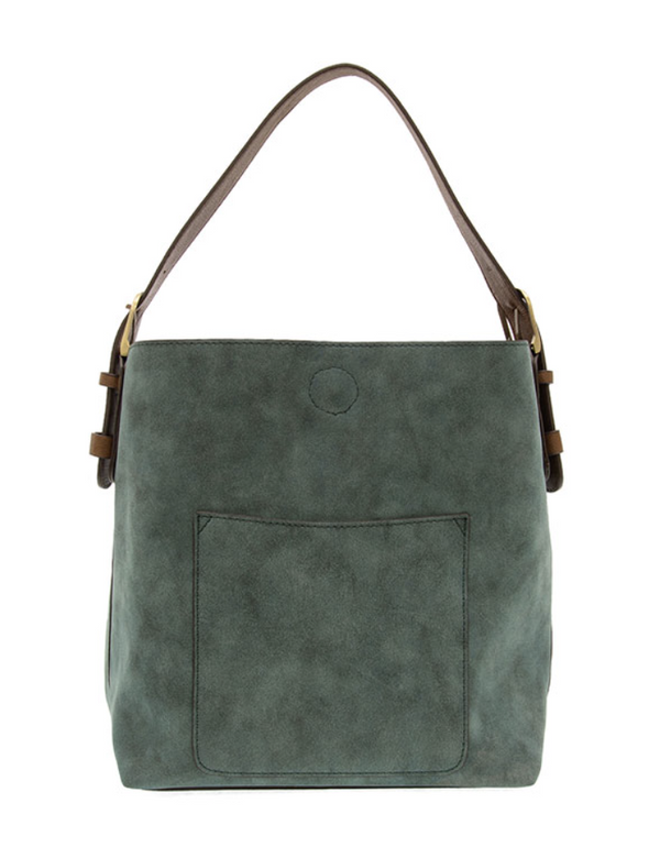 Dark Teal Suede Hobo Handbag