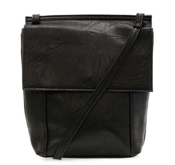 Black Front Flap Crossbody Bag