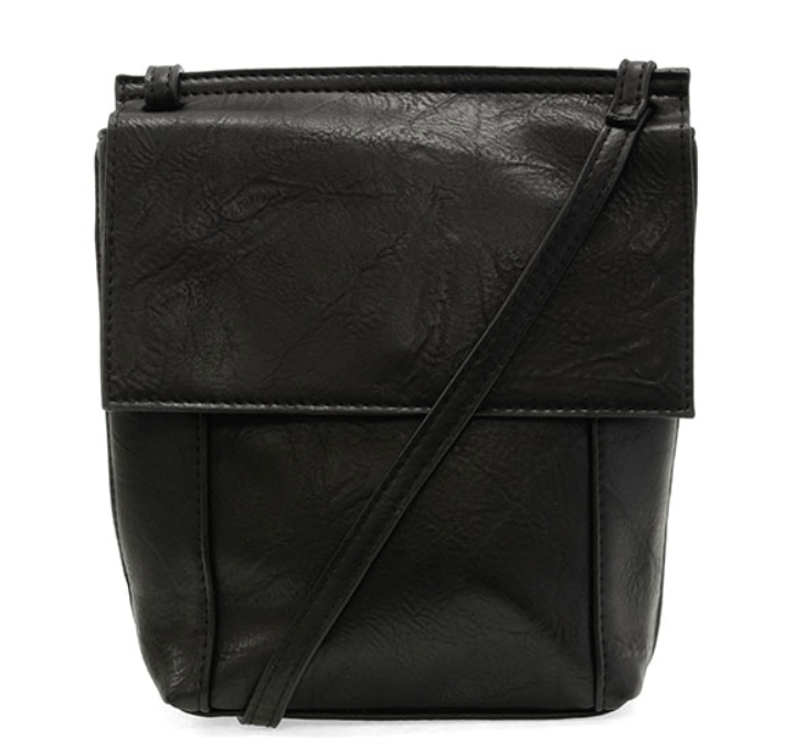 Black Front Flap Crossbody Bag