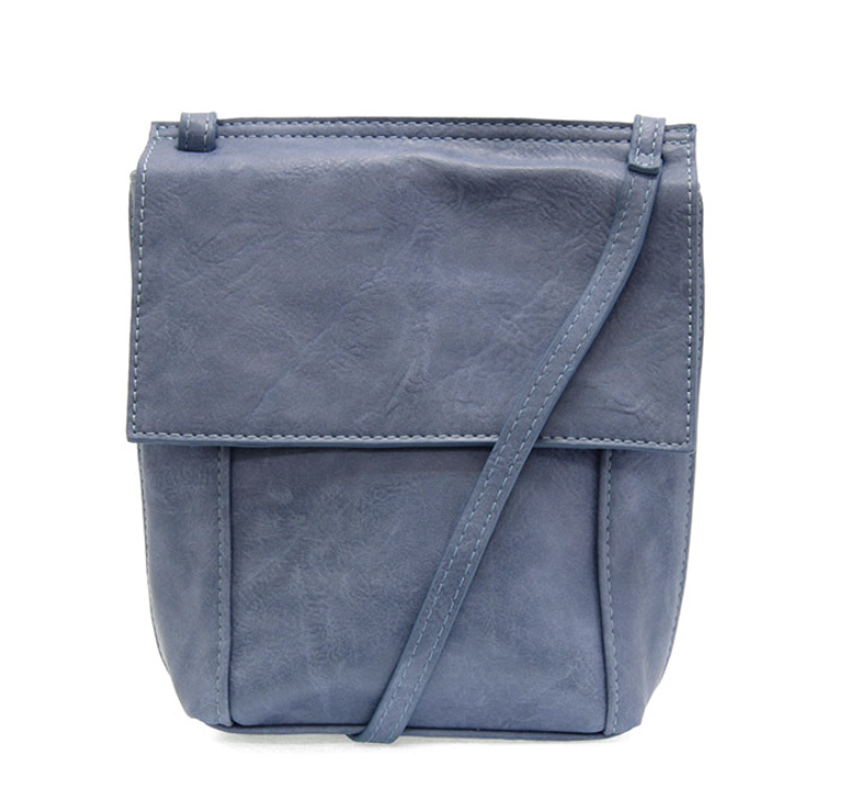 Blue Front Flap Crossbody Bag