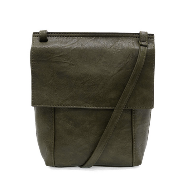 Olive Front Flap Crossbody Bag