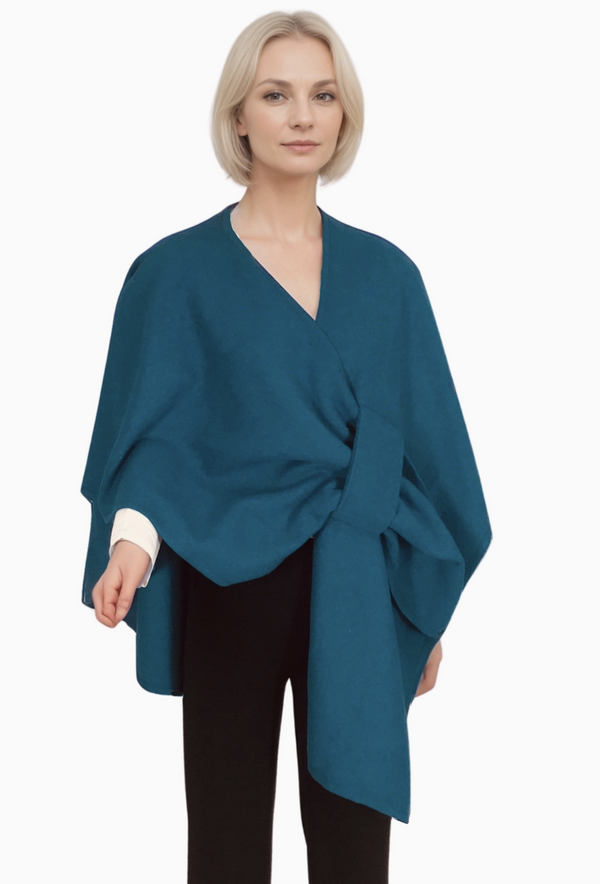 Belted Teal Blue Cape