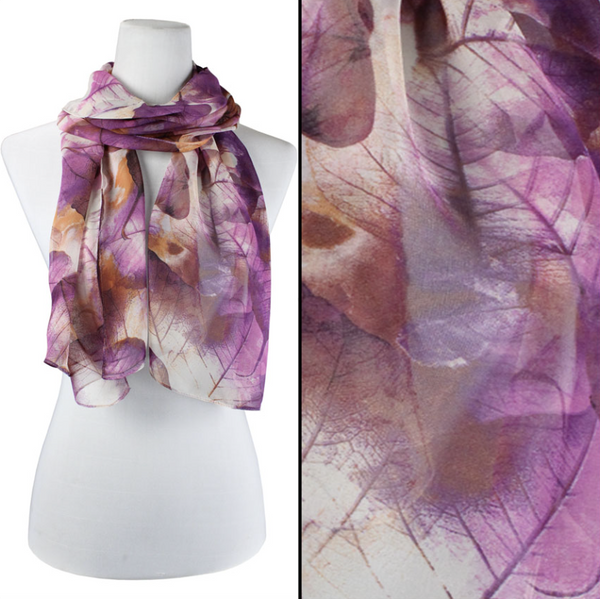 Purple Leaves Silky scarf