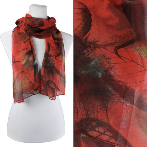 Red Leaves Silky scarf