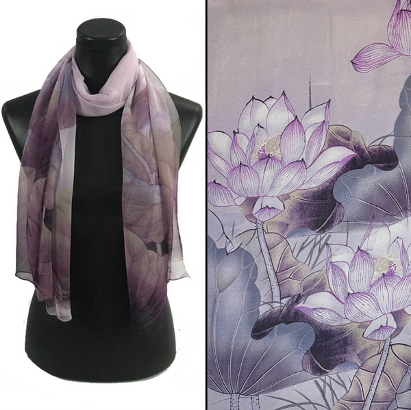 Purple Lotus Silky scarf