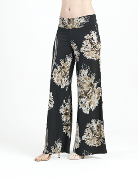 Black Taupe Mums Palazzo Pant