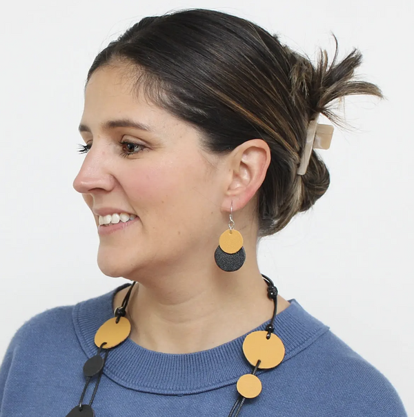 Mustard Paris Leather Earrings