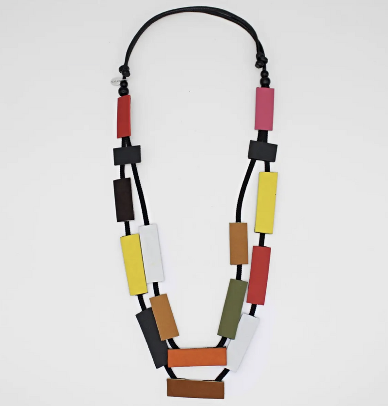 Multicolor Lottie Leather Necklace