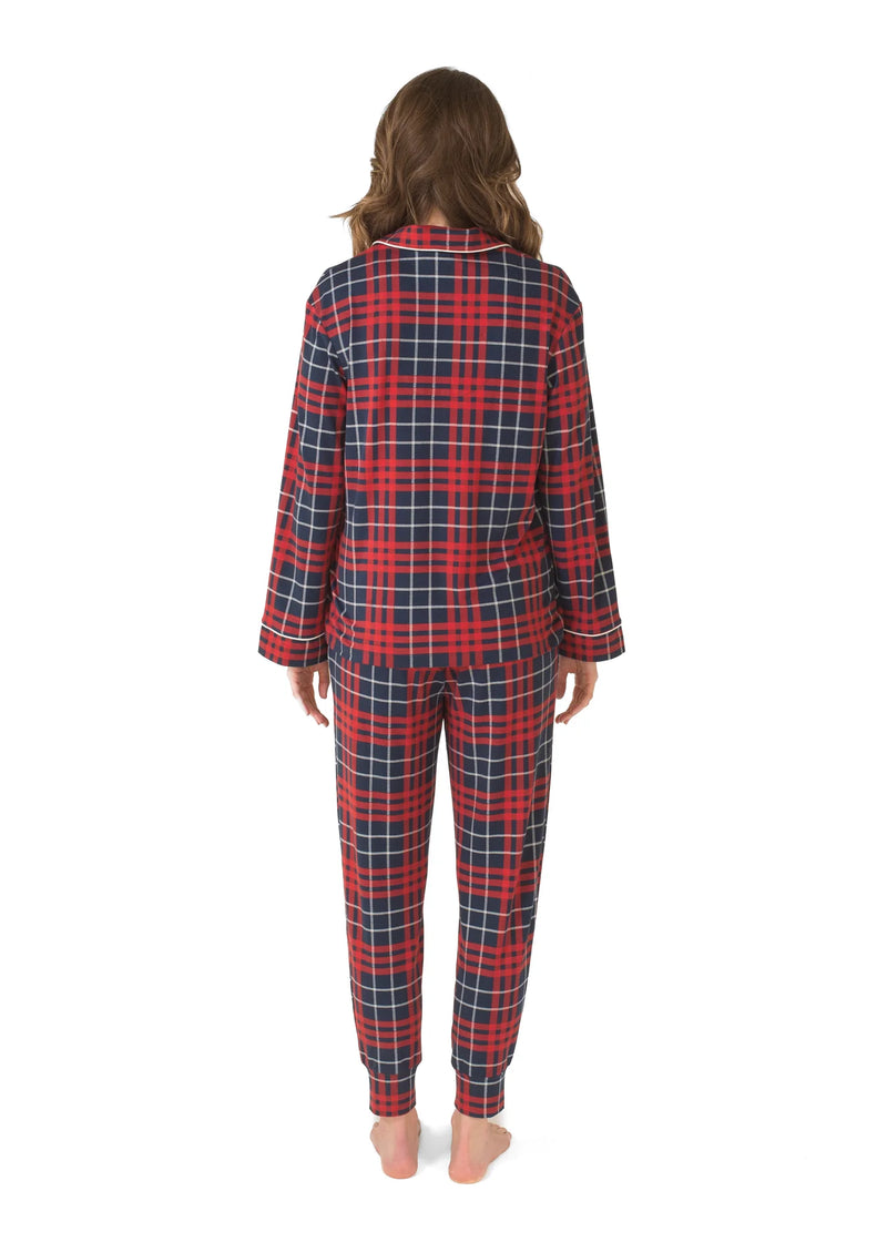 Indigo Plaid Jogger Pajama Set