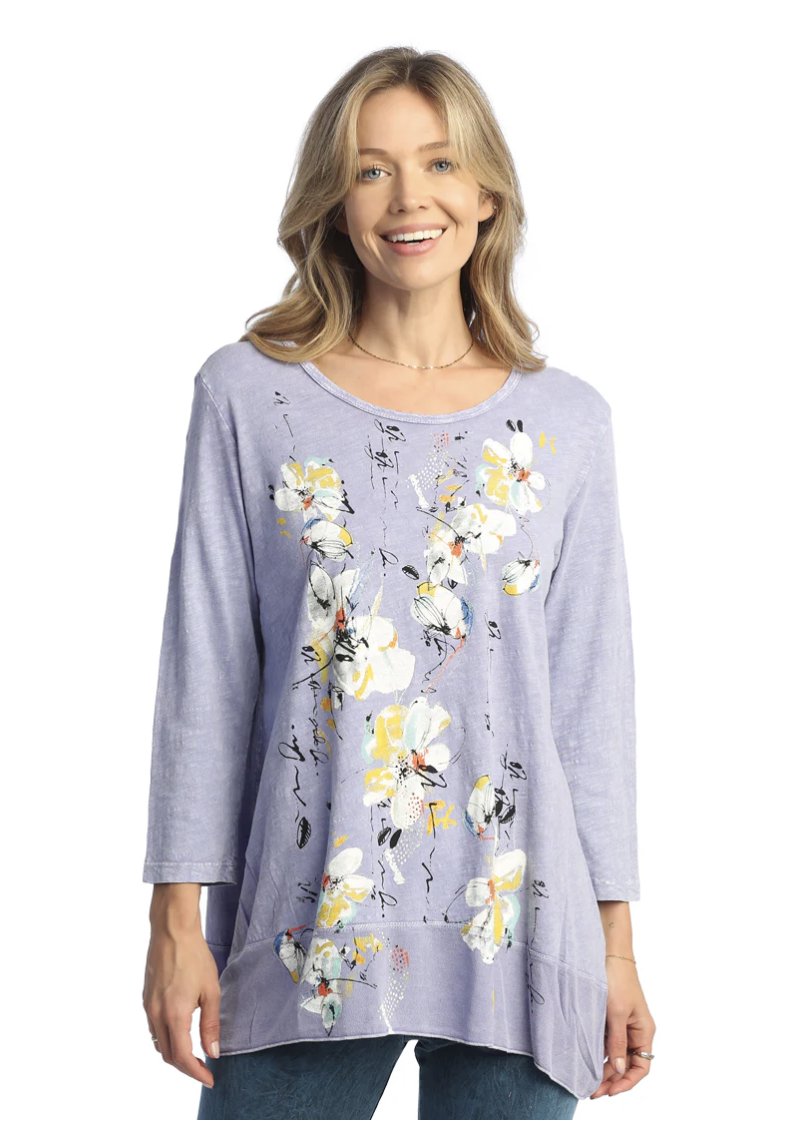 Periwinkle 3/4 Sleeve Cotton Top