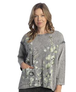 Green Petal Terry pocket Top