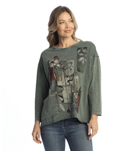 Olive Antigua Terry pocket Top