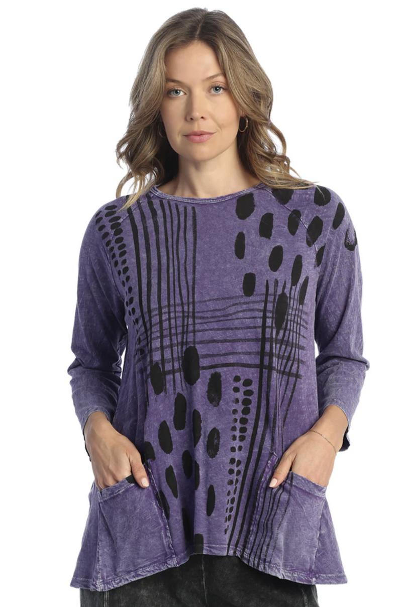 Purple Mix Cotton Pocket Top