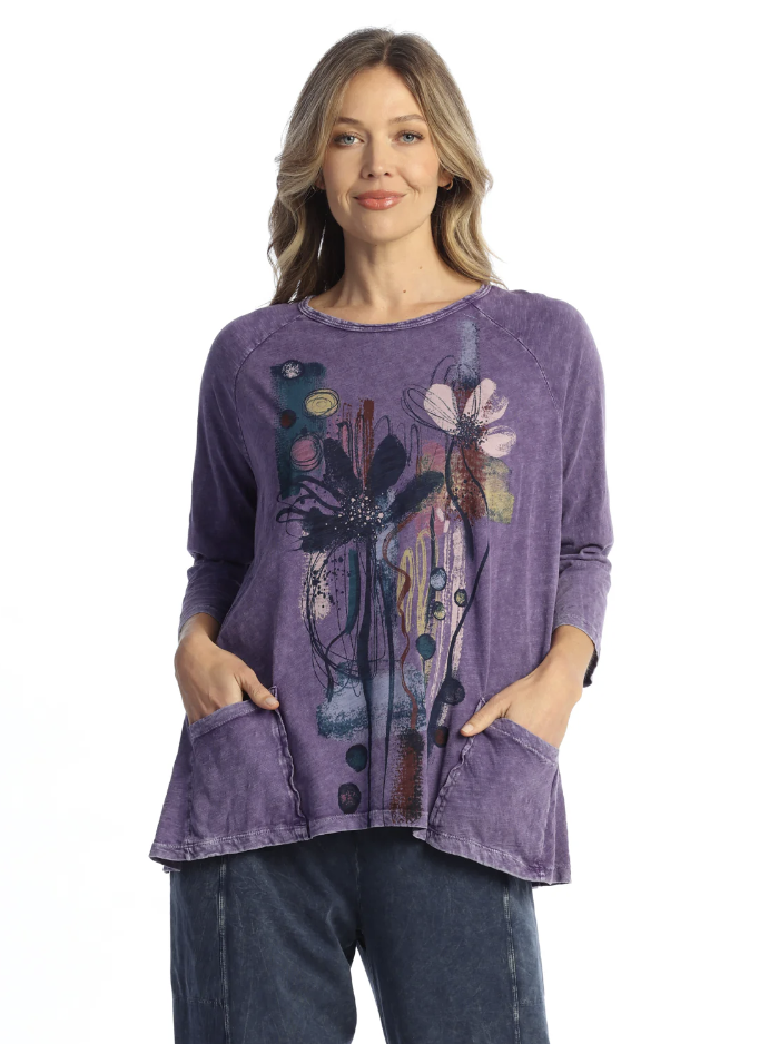 Plus Lillian Purple Pocket Top