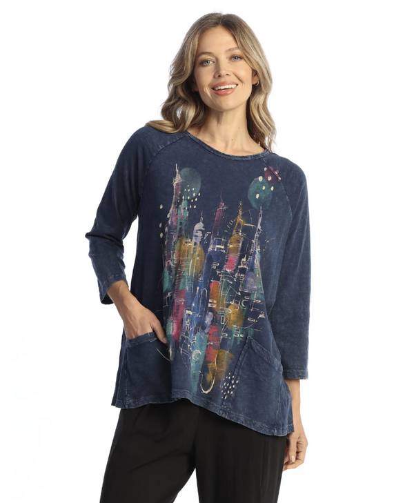 Big Apple Purple Pocket Top
