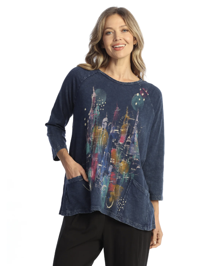 Big Apple Purple Pocket Top