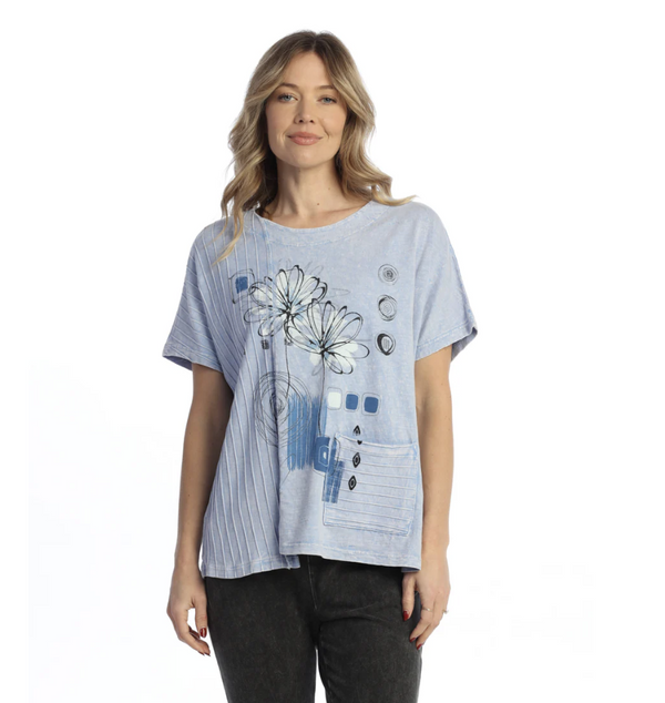 Sky Blue Seam pocket Top