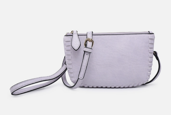 Lavender Dual Whipstitch Crossbody Bag