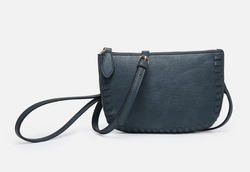 Navy Dual Whipstitch Crossbody Bag