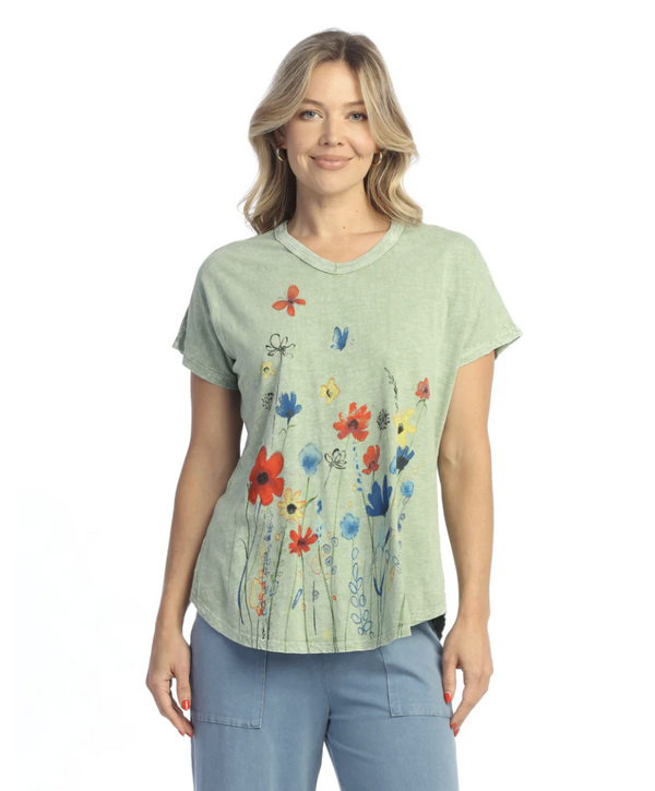 Sage Floral Dolman Tee