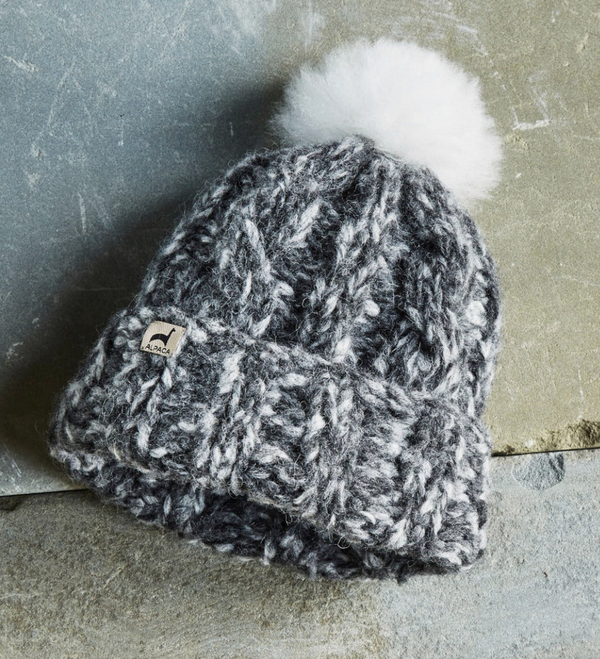 Grey Pom-Pom Hat
