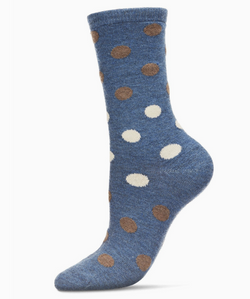 Denim Dots Cashmere Blend Crew Socks