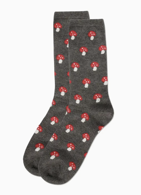 Mushroom Cashmere Crew Socks