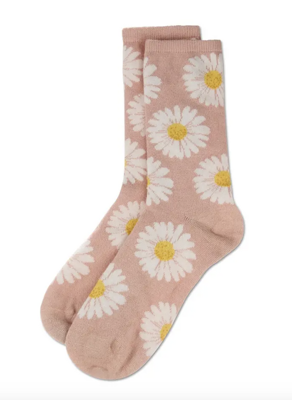 Daisies Cashmere Crew Socks