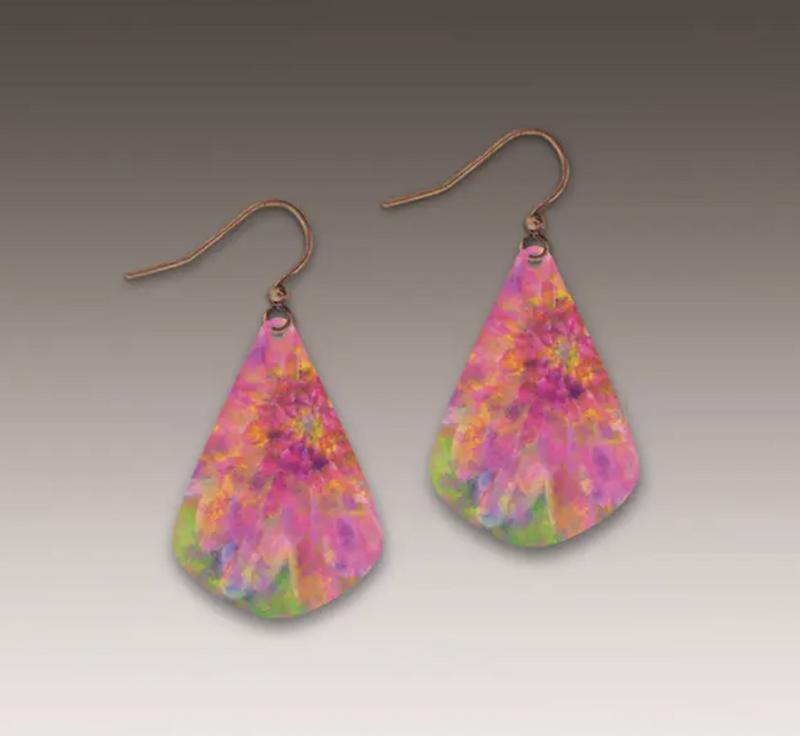 Tie Dye Pink Drop Earrings