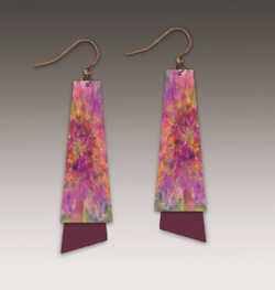 Tie Dye Abstract Floral Earring