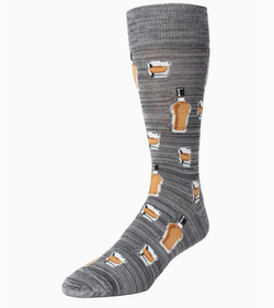 Grey Whiskey Bar Conversational Men's Socks