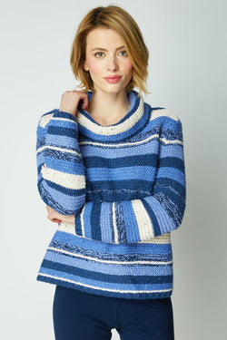 Midnight Stripes Cowl Sweater