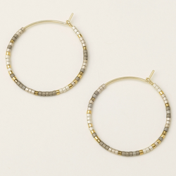 Silver & Gold Miyuki Small Silver Hoop