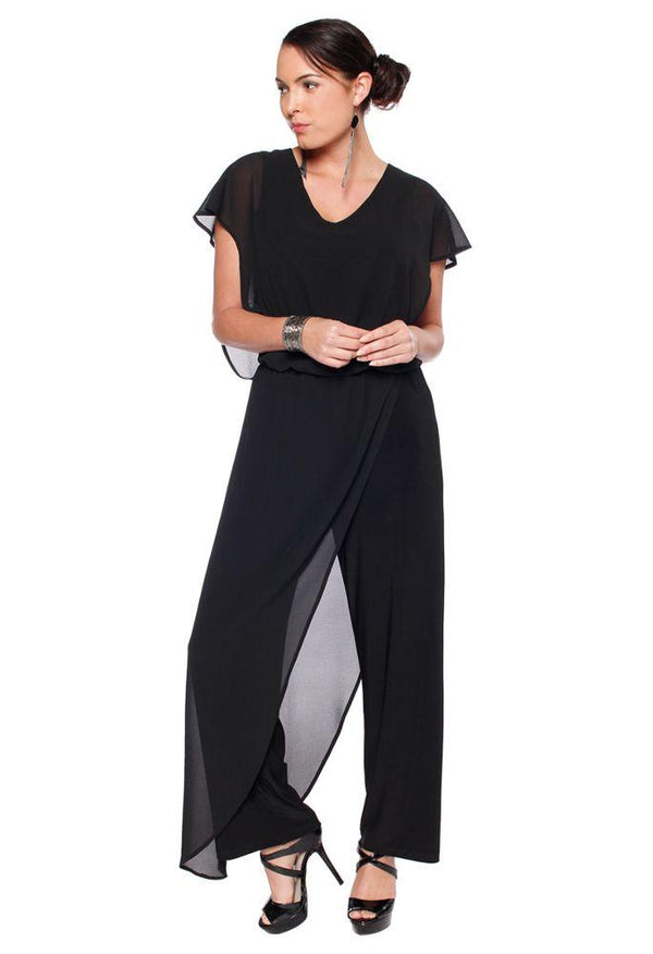 Black Overlay Jumpsuit
