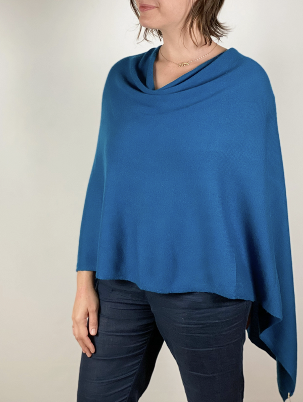 Teal Cashmere Poncho