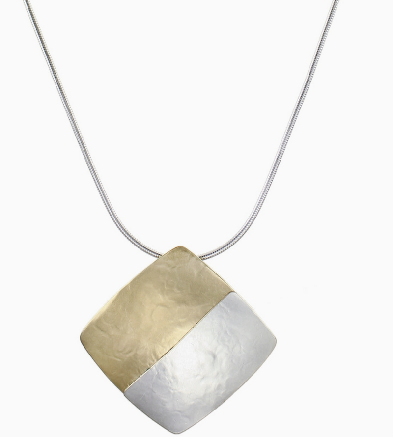 Half & Half Square Long Necklace