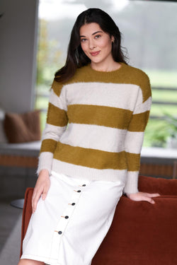 Ginseng Stripe Fluff Pullover