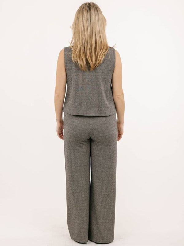 Grey Herringbone Pant