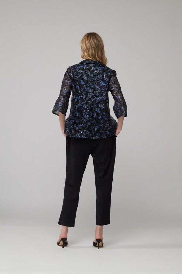 Sequined Black & Blue Mesh Jacket