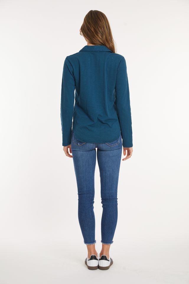 Dark Teal Easy Polo Tee