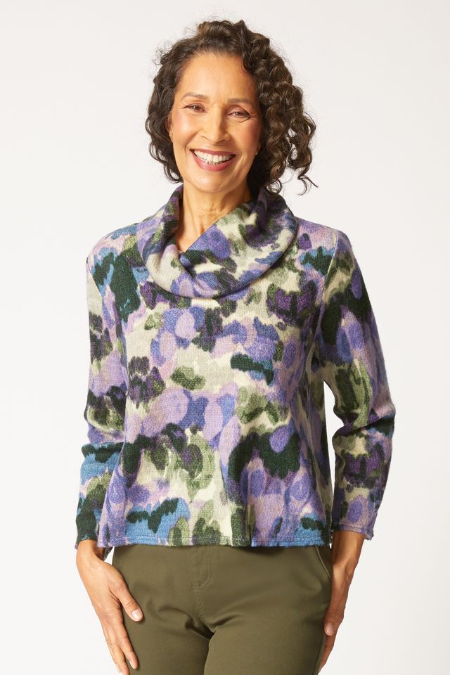 Aspen Brushstroke Cowl Top