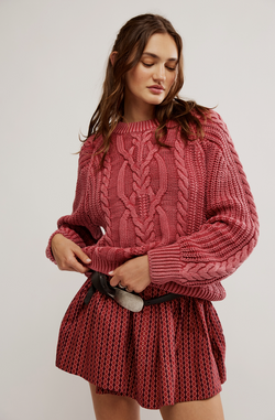 Cherry Cable Knit Sweater